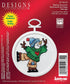 Janlynn 1143-32 18 Count Mini Counted Cross Stitch Kit, 2.5-Inch, Round, Skating Snowman...