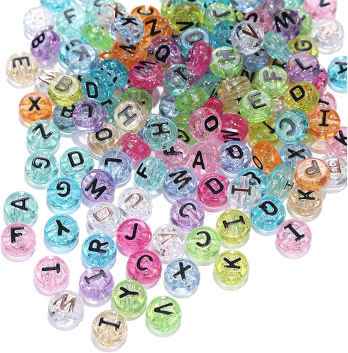 Large Hole Beads 500pcs Spacer Beads Letter Beads for pens European Craft Beads for Jewelry Making DIY Bracelet dian...
