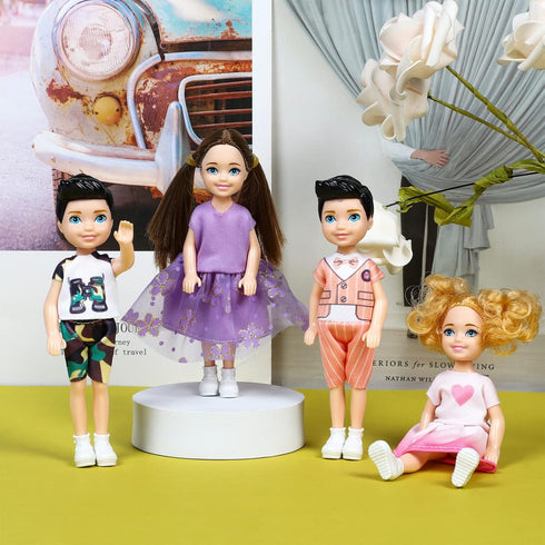 ONEST 10 Sets 5 Inch Mini Doll with Doll Clothes Party Grown Outfits Doll Accessories for Kids...