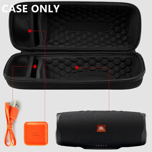 COMECASE Hard Travel Case for JBL Charge 4/ Charge 5 Waterproof Bluetooth Speaker. Carrying Storage Bag Fits Charger and USB Cable (Case Only) - B...