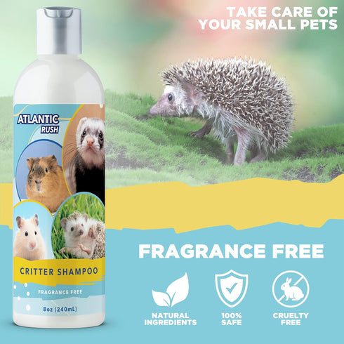 Critter Shampoo for Small Pets - 8oz Small Animal Fragrance Free Shampoo - Pet Shampoo for Small Critters Including Ferrets, Guinea Pigs, Rabbits,...