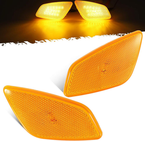Partsam Driver and Passenger Park Signal Side Marker Lights Lamps Assembly for Wrangler TJ 1997-2006 Side Marker Corner Lights Signal Lamps Left &...