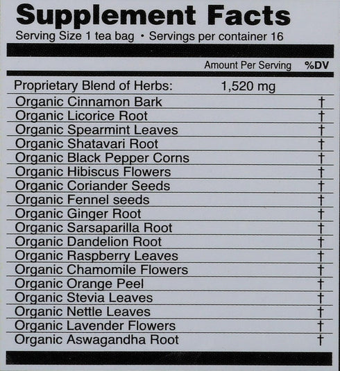Herbal Cup Ayurveda Women's Tea, Organic Harmony & Balance, No Caffeine Herbal Teas (16 Count, Pack of 1)...