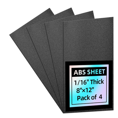 ABS Plastic Sheet 1/16 Inch Thick 8" x 12", Two-Sided Hard ABS Sheet(Matte & Textured Finish), Flexible High Tensile DIY Materials for Home Decor ...