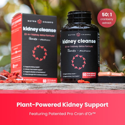 Kidney Cleanse Detox & Repair | 22-In-1 Kidney Health Supplement | Extra Strength 50:1 Cranberry Extract with Bioperine for Increased Absorption |...