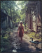Posterizer 1 pcs-rustic village scene-girl with her ducks 3-Landscape & Nature Art-Art for Animal Lovers-Gift for Art Lovers- unframed wall art...