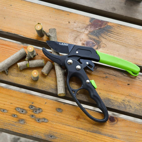 LAND Garden clippers 8" Professional Ratchet Anvil Pruning Shears, Ratcheting Mechanism, Anvil Groove, Garden Shears Clippers, Anvil Pruner, Hand ...