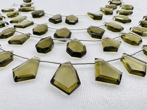 1 Strand Smoky Quartz 11 Pcs Beads Size 3x11-3x16mm Fancy Shape Cut Faceted Beads for Jewellery Making, Beading & Craft Supplies KCRAFTS-RK_k24...