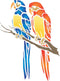 Parrot Stencil, 10.5 x 14 inch (XL) - Animal Wildlife Macaw Bird Stencils for Painting Template...