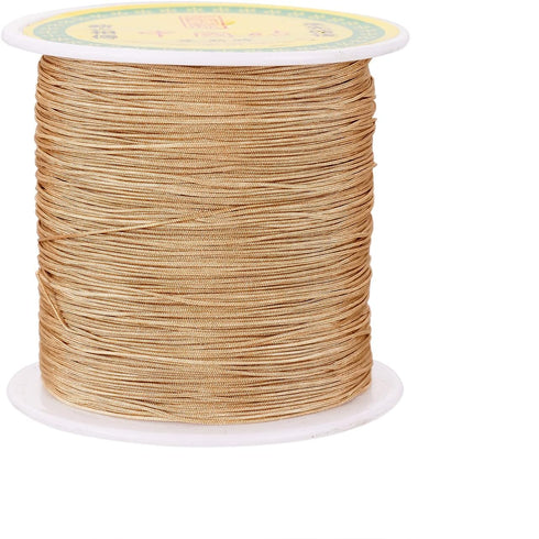Pandahall 150 Yards Nylon Beading Cord 0.5mm Braided Nylon Thread String Chinese Knotting Cord with Plastic Spool for DIY Craft Jewelry Making (Bu...