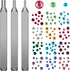Flat Back Crystals Setter Metal Stamping Punches Kit includes 3 Pieces Jewelry Metal Stamping Tool for DIY, 1.8 mm, 2.5 mm, 4 mm and 1500 Pieces M...
