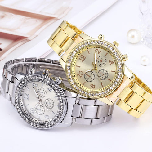 Women Quartz Watches Ladies Casual Wrist Watch Classic Analog Crystals Stainless Steel Watch Gift...