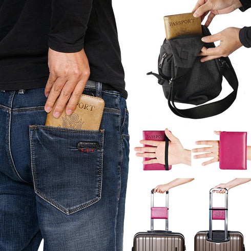 Passport Holder Cover Wallet Travel Essentials RFID Blocking Leather Card Case International Must Haves Travel Accessories for Women Men(101#Purpl...