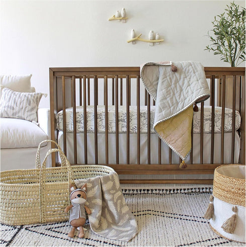 Crane Baby Crib Sheet, Woodland Crib Sheets for Boys and Girls, Soft 100% Cotton Sateen Baby Crib Sheets, Baby Bedding & Toddler Sheets, Gender Ne...
