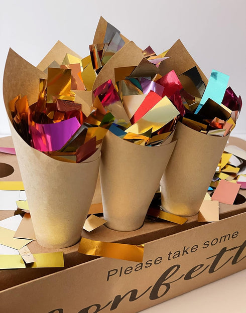 LARGE Metallic Confetti – Jumbo Mylar Rainbow Foil Confetti Bag Perfect for New Years, Surprise Parties, Birthdays, Photoshoots, Engagements & Wed...