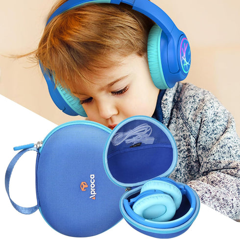 Aproca Blue Hard Storage Case, for Clever Kids Bluetooth Headphones BTH18 and Accessories...