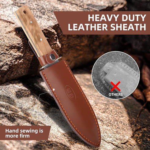 Hori Hori Garden Knife Japanese Stainless Steel, 7'' Durable Gardening Tool for Weeding, Digging, Cutting & Planting with Leather Sheath...