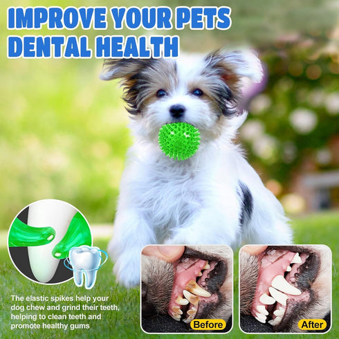 Light Up Squeaky Dog Balls: Led Dog Balls for Aggressive Chewers Puppy Chew Toys for Teething - Spikey Dog Balls for Small, Medium, Large Dogs...