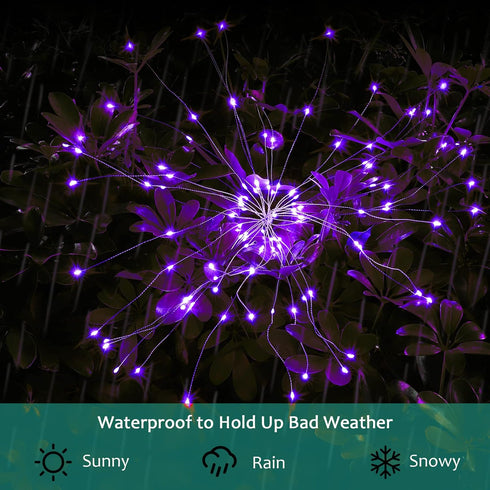 JJGoo Solar Garden Lights Solar Firework Lights, 2 Pack 180 LEDs 2 Lighting Modes Solar Lights Outdoor Waterproof for Garden Patio Walkway Pathway...