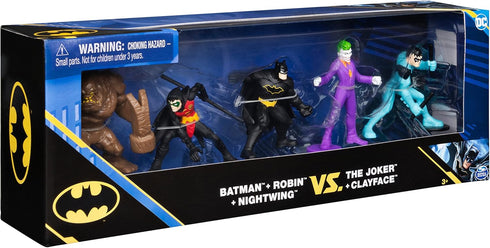 DC Comics, Batman, Robin, Nightwing vs The Joker, Clayface 5-Pack, 2-inch Action Figures, Kids Toys for Boys and Girls Ages 3 and Up...