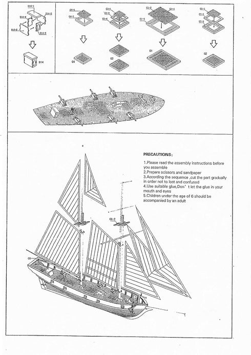 DIY Hobby Wooden Ship, 1:100 Scale Wooden Wood Sailboat Ship Kits Home DIY Model Home Decoration Boat Gift Toy Assembly Model Boat Kits Sailing Bo...
