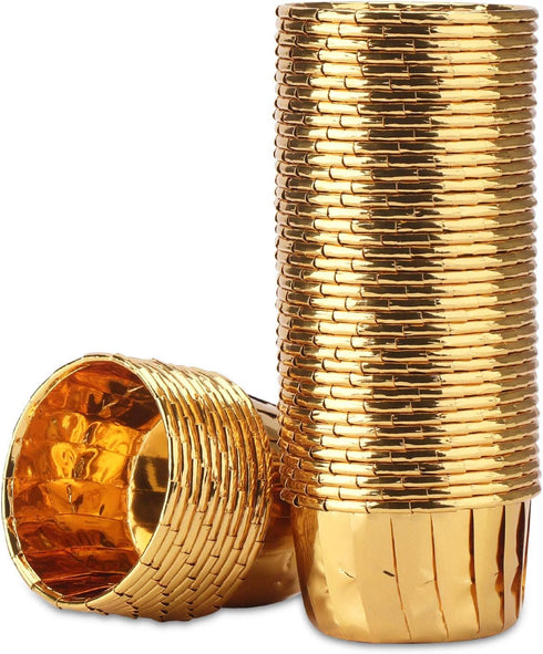 EUSOAR Gold Cupcake Cups, 3.5 Oz 50pcs Disposable Foil Muffin Liners, Gold Cupcake Baking Cups, Ramekin Aluminum Cupcake Tip Pan Ramekin Holders, ...