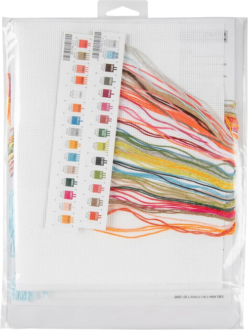 Dimensions Lemon Jar Counted Cross Stitch Kit, 14" x 10", 14 Cnt. White Aida with Printed Background 4 Piece...