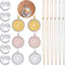 OIIKI 18pcs Rhinestone Round Shape Bezel Pendant Trays with Glass Cabochons and Lobster Clasps Chains Set, 3 Colors Necklace Kit for DIY Crafts Je...