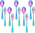 E-far 10-Piece Rainbow Toddler Utensils, Kid Stainless Steel Silverware Set, Children Safe Forks and Spoons Set for Self Feeding, Healthy & Non-To...