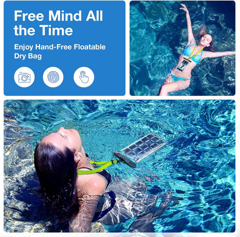 2 Pack-IP68 Waterproof Phone Pouch Floating Case for Underwater Photography, Underwater Screen Touchable, Cellphone Dry Bag, Detachable Lanyard fo...
