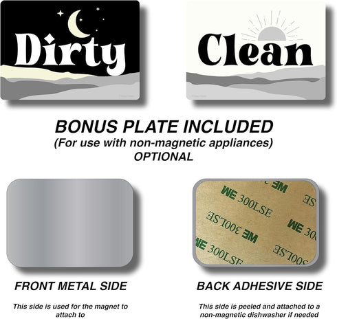 Boho Decor Dishwasher Magnet Clean Dirty Sign, Strong Clean Dirty Magnet for Dishwasher, Universal Dirty Clean Dishwasher Magnet Indicator for Kit...