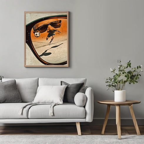 Posterizer 1 pcs-Football Soccer match scene seen through the reflection sunglasses 2-Sports & Hobby Art Gifts for sports fans Decor for Home & Of...