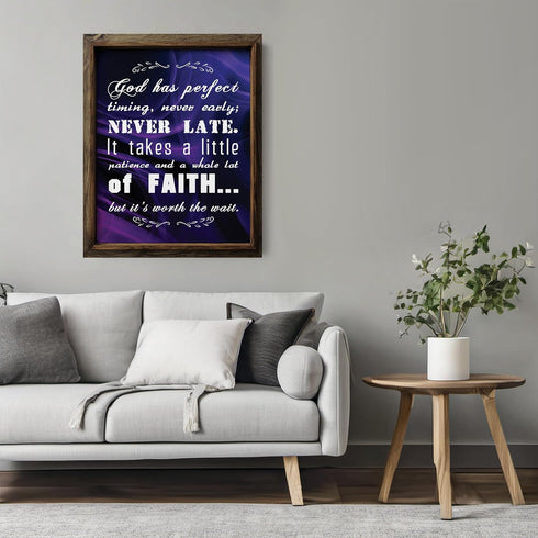 Posterizer 1 pcs-Bible Scripture-Gods Perfect Timing-Religious Posters-Typography Art-Gifts for Christians - Decor for Church, Sunday School Class...