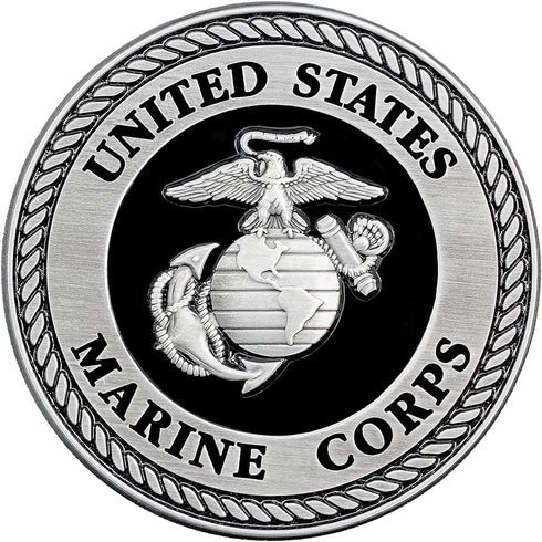 USMC Medallion – 2.25 Inches – Black and Silver Marine Corps EGA Eagle Globe Anchor Emblem...