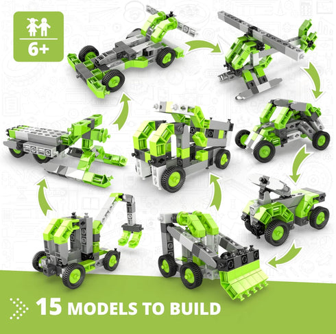 Engino- Creative Builder STEM Toys, 15 Multimodel Set, Educational Toys for Kids 6+, Engineering Kit, STEM Building Toys, Gift for Boys & Girls...
