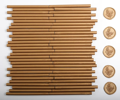 Antique Gold Wax Seal Sticks, ONWINPOR 60pcs Copper Glue Gun Wax Sealing Sticks for Wax Seal Stamp, Bronze Gold Wax Seal Sticks Sealing(60, Dark B...