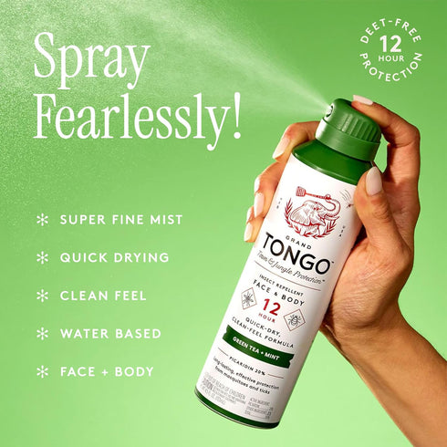 DEET-Free Green Tea + Mint Insect Repellent with Picaridin- The 12 Hour Protection, DEET Alternative...