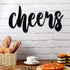 Pangda Cheers Sign for Home Bar Cheers Wall Decor Metal Sign for Home Office Living Room Decoration, Black, 13.78 x 5.91 Inch...