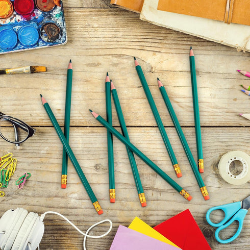 Zhanmai 24 Pieces Checking Erasable Pencils Pencils Pre-Sharpened #2 HB with Erasable Tops for Checking Map Coloring Tests Grading(Green)...