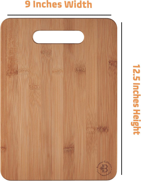 Bamboo Cutting Board, Wooden Kitchen Chopping Board for Food Prep, Chopping, Carving Meat, Fruits Vegetables, 12.5" x 9"...