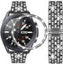 Bands Compatible with Samsung Galaxy Watch 3 (45mm), 22mm Full Rhinestone Diamond Stainless Metal Strap with Bezel Ring Cover Replacement for Wome...