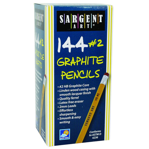 Sargent Art SAR227244 Graphite Pencils, #2HB, Pack of 144, Latex Free Eraser/#2 Hb Graphite Core...