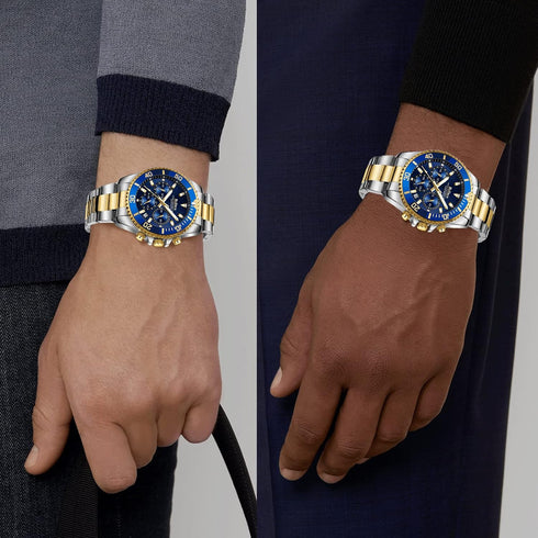 BIDEN Mens Watches Chronograph Stainless Steel Waterproof Date Analog Quartz Watch Business Wrist Watches for Men...