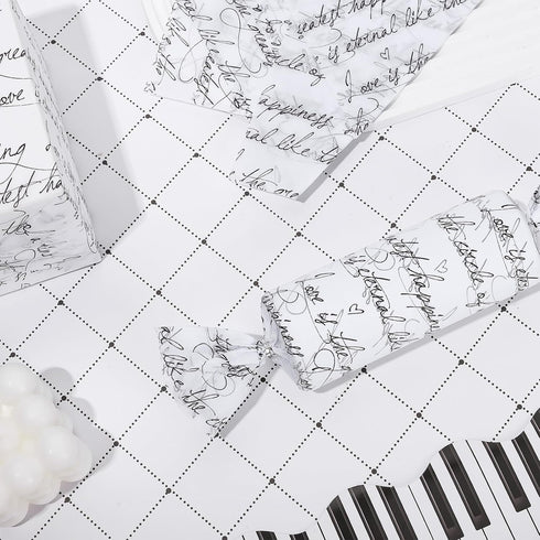 Whaline 100 Sheet Letter Gift Black White Tissue Paper Love Romantic Words Gift Packing Tissue Paper DIY Art Craft Paper for Wedding Birthday Part...