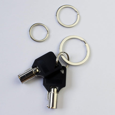 Flat Key Rings Key Chain Metal Split Ring 30pcs (Round 3/4 Inch, 1 Inch and 1.25 Inch Diameter), for Home Car Keys Organization, Nickel Plated Sil...