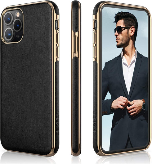 LOHASIC for Luxury Leather iPhone 11 Pro Max Case – Slim Designer Soft Leather Cover, Anti-Slip Grip, Business Phone case for Men & Women, Protect...