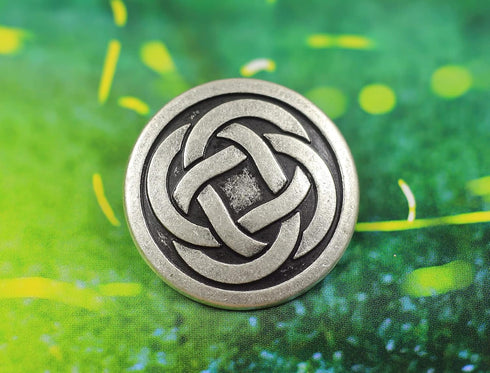 Bezelry 10 Pieces Tiny Celtic Knot Metal Shank Buttons. 25mm (1 inch) (Antique Silver)...