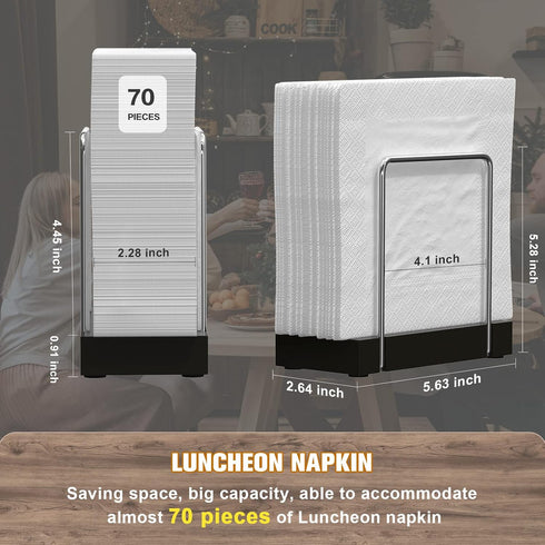 Mail Holder Bamboo Iron Mail Organizer Countertop Napkin Holder for Table Standing Napkin Dispenser for Kitchen Dining Table Farmhouse Cocktail Pi...