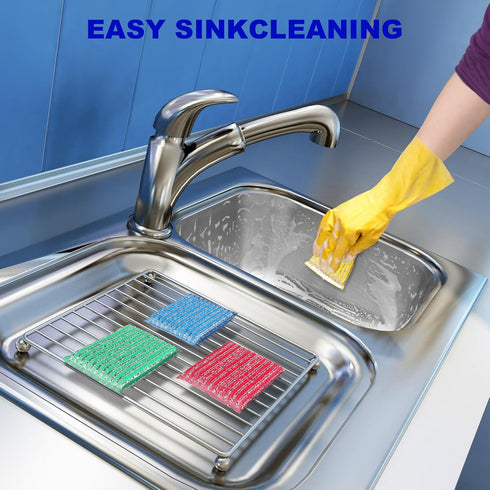 8Pads Sponges Kitchen - Premium Dish Sponge, Dish Cloths for Washing Dishes, Dish Scrubber, Dish Brush, Essential Cleaning Supplies in Kitchen Ute...