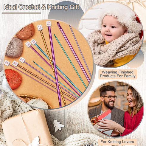Coopay Long Crochet Hook Set, 11pcs Tunisian Multicolor Afghan Crochet Needles for Crocheting, 2mm(B)-8mm(L), Great Knitting & Crochet Supplies To...
